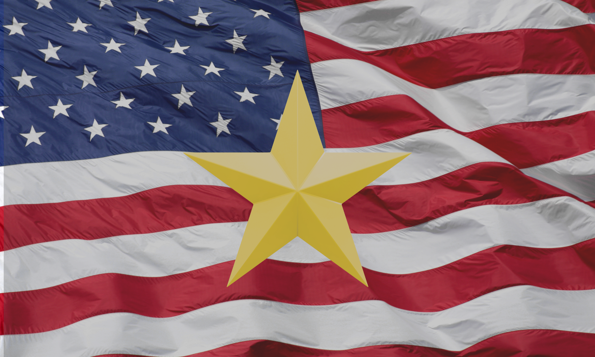American Flag and Star display banner